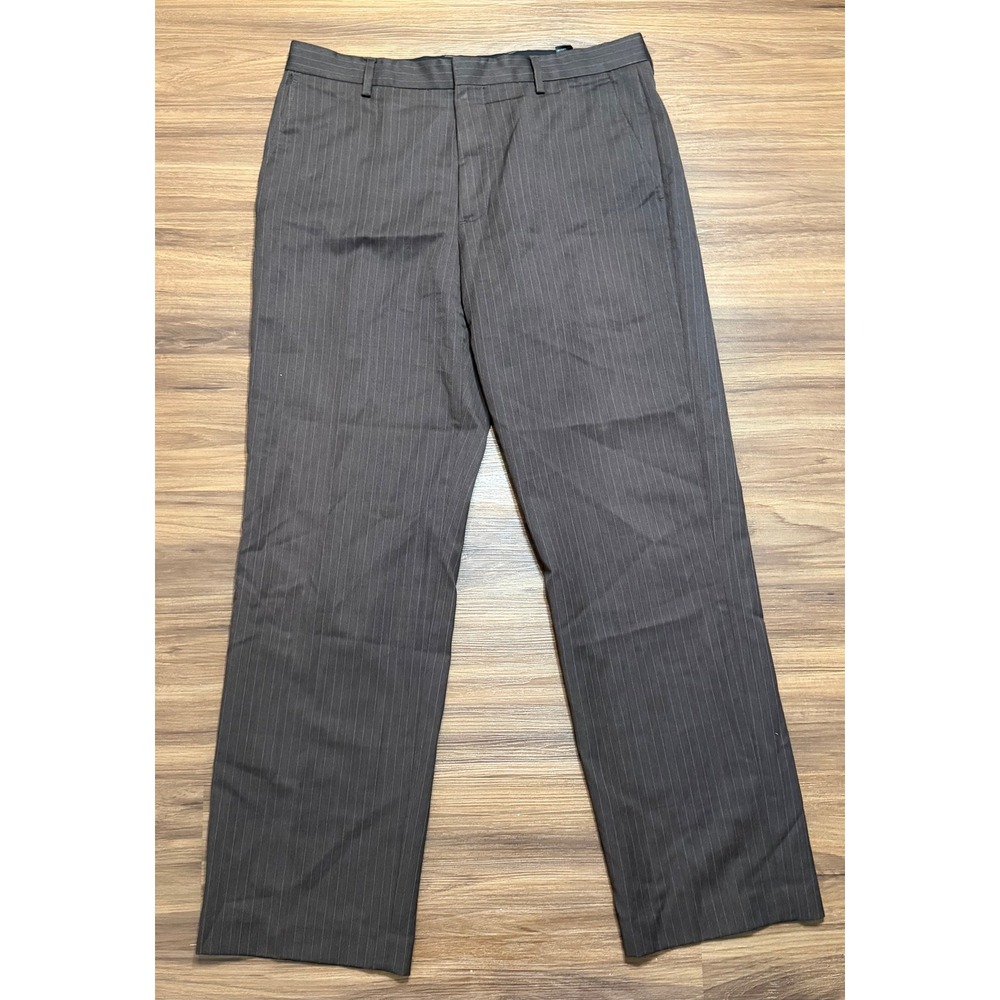 VTG Y2K Banana Republic Brown Pinstripe Wool Blend Dress Pants Sz 36x34 Mens